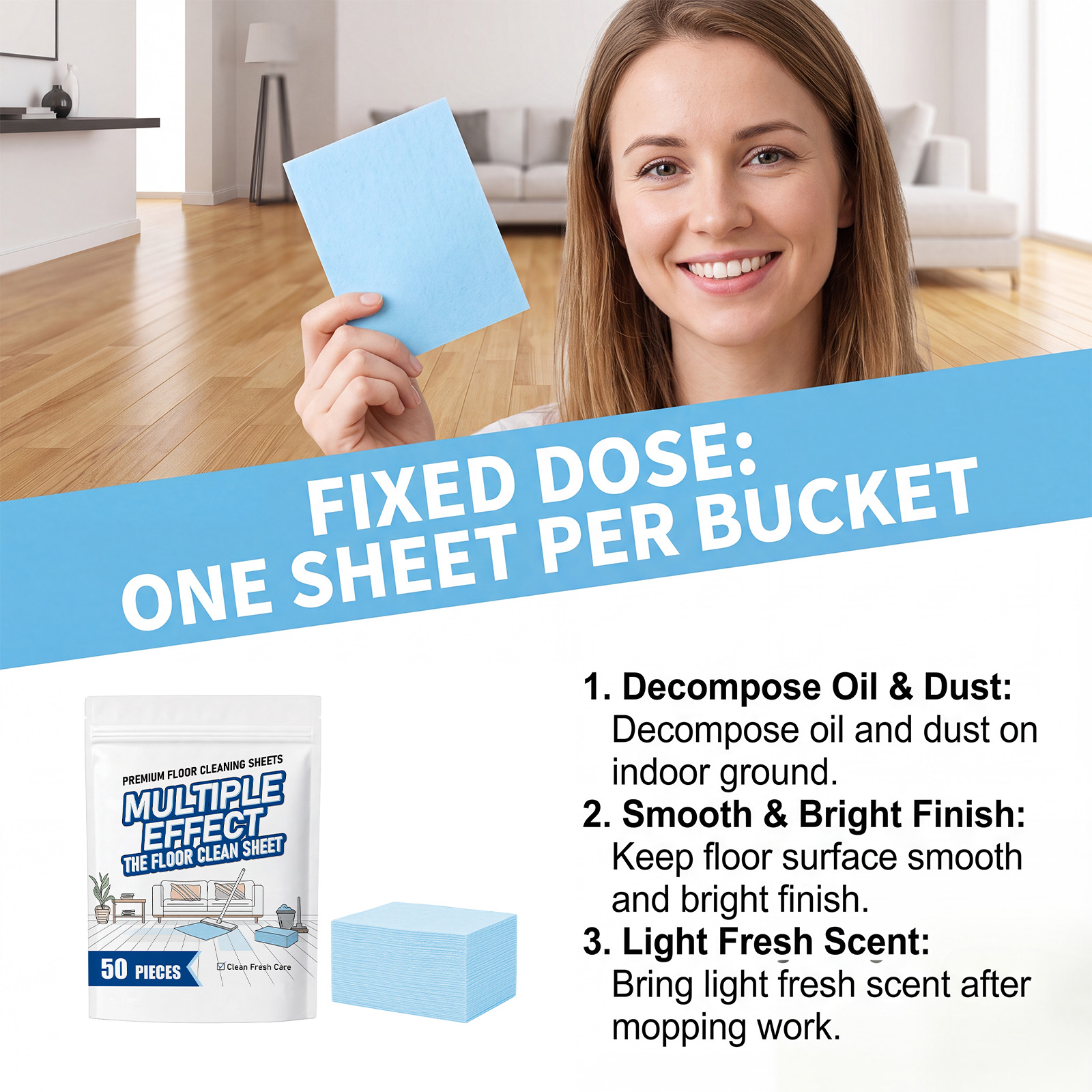 Multi Effect Floor Cleaning Tablets Household General Decontamination Deodorization Tile Daily Mopping Convenient Cleaner