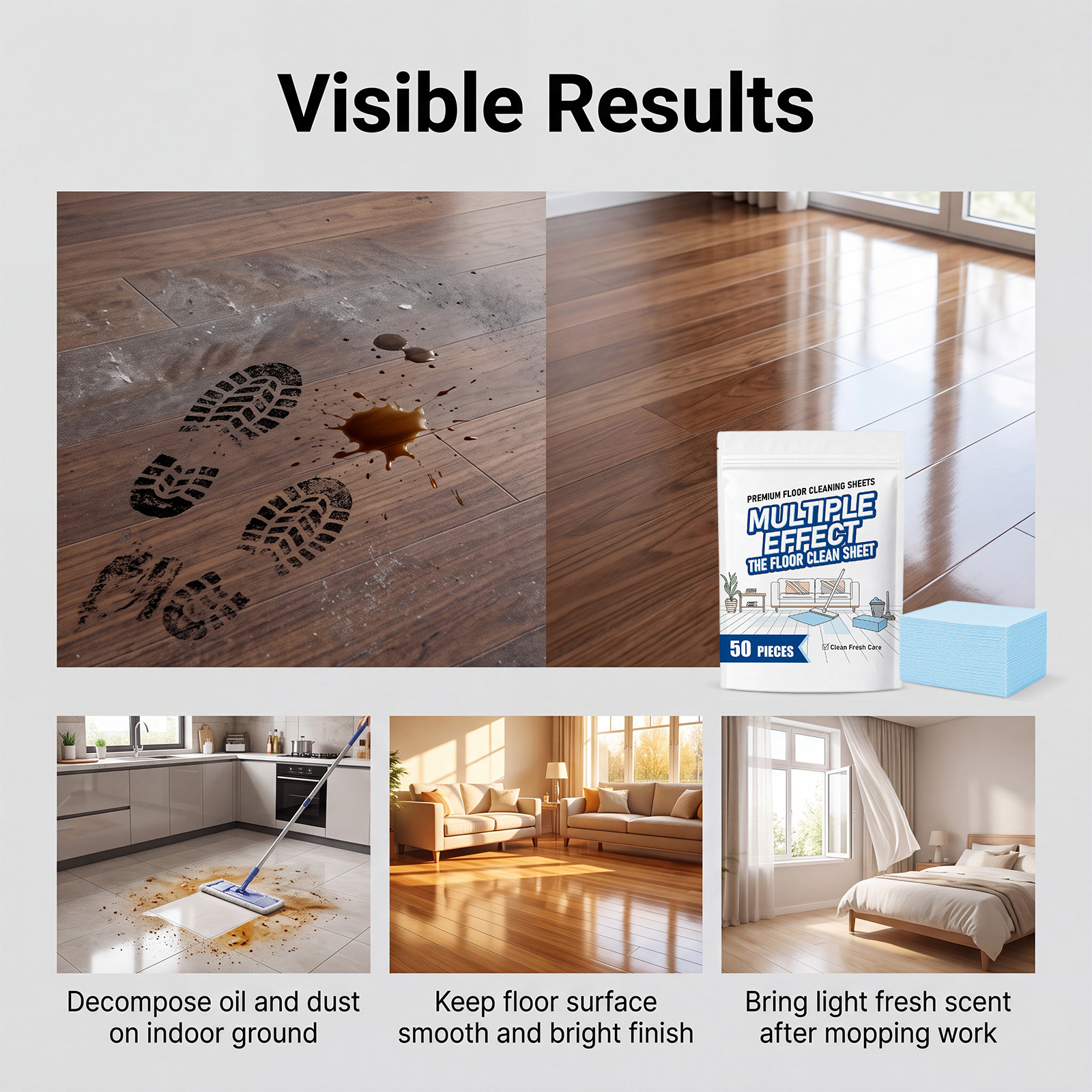 Multi Effect Floor Cleaning Tablets Household General Decontamination Deodorization Tile Daily Mopping Convenient Cleaner