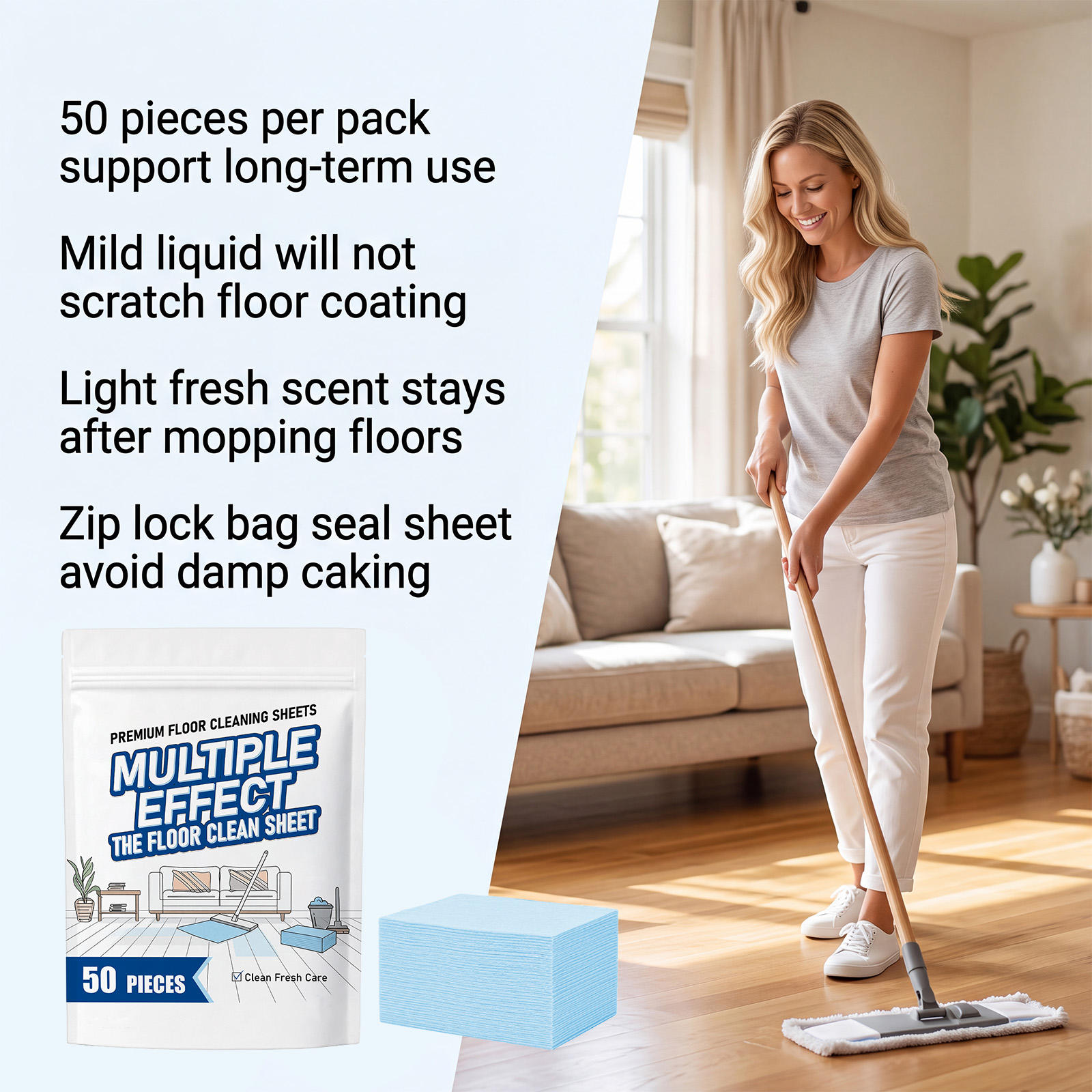 Multi Effect Floor Cleaning Tablets Household General Decontamination Deodorization Tile Daily Mopping Convenient Cleaner