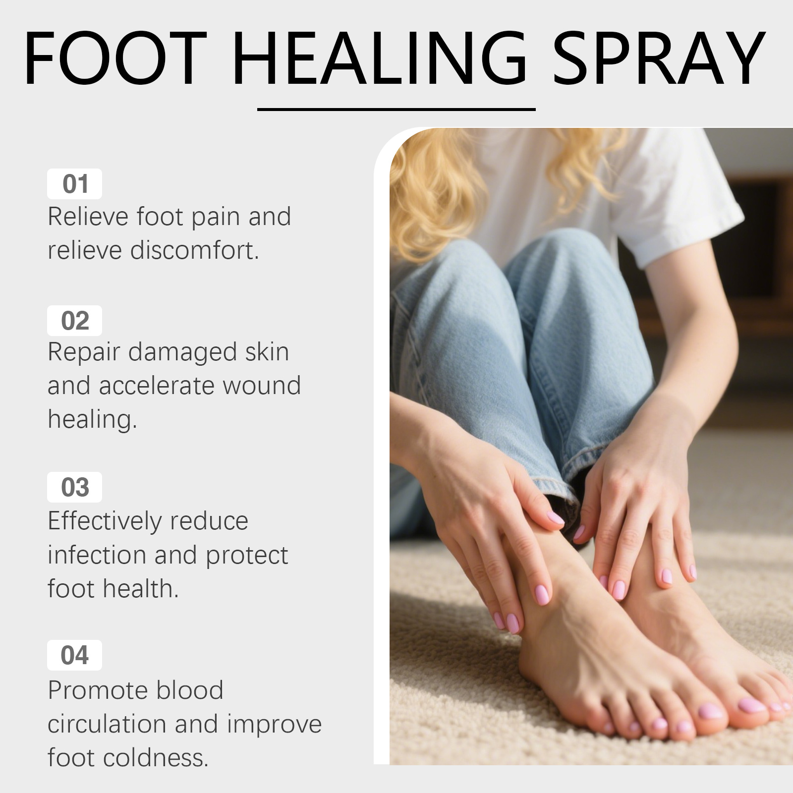 Herbal Foot Care Spray Refreshes Skin Eliminates Odor Keeps Dry Smooth Moisturizes Hydrates Softens Tired Feet