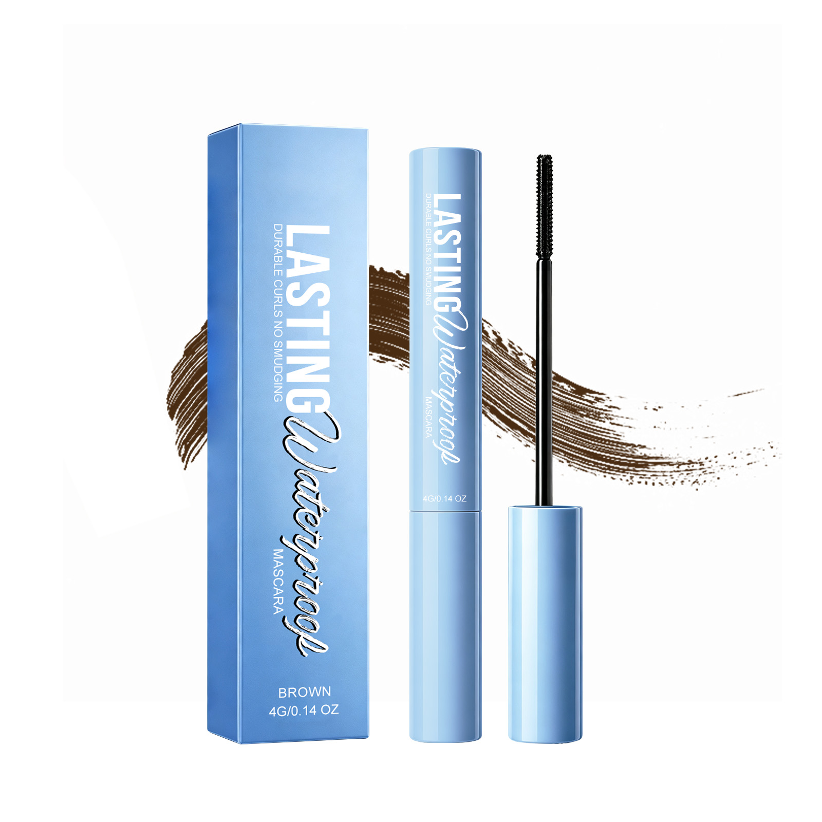 (Black) Makeup Longlasting Waterproof Mascara Smudgeproof Lengthen Curling Separated Mild Eyelash Care Cosmetic