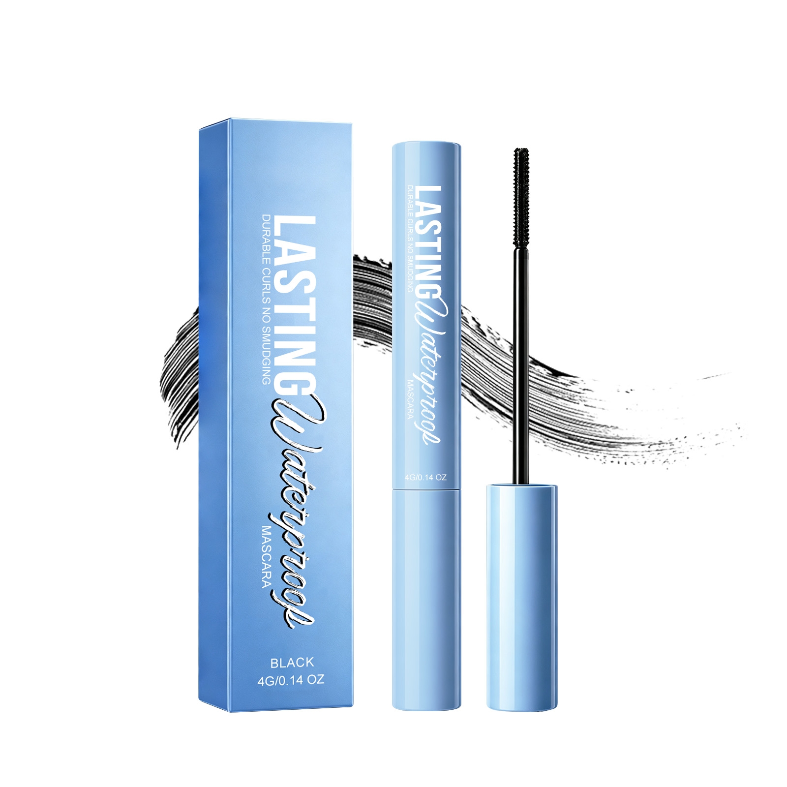 (Black) Makeup Longlasting Waterproof Mascara Smudgeproof Lengthen Curling Separated Mild Eyelash Care Cosmetic