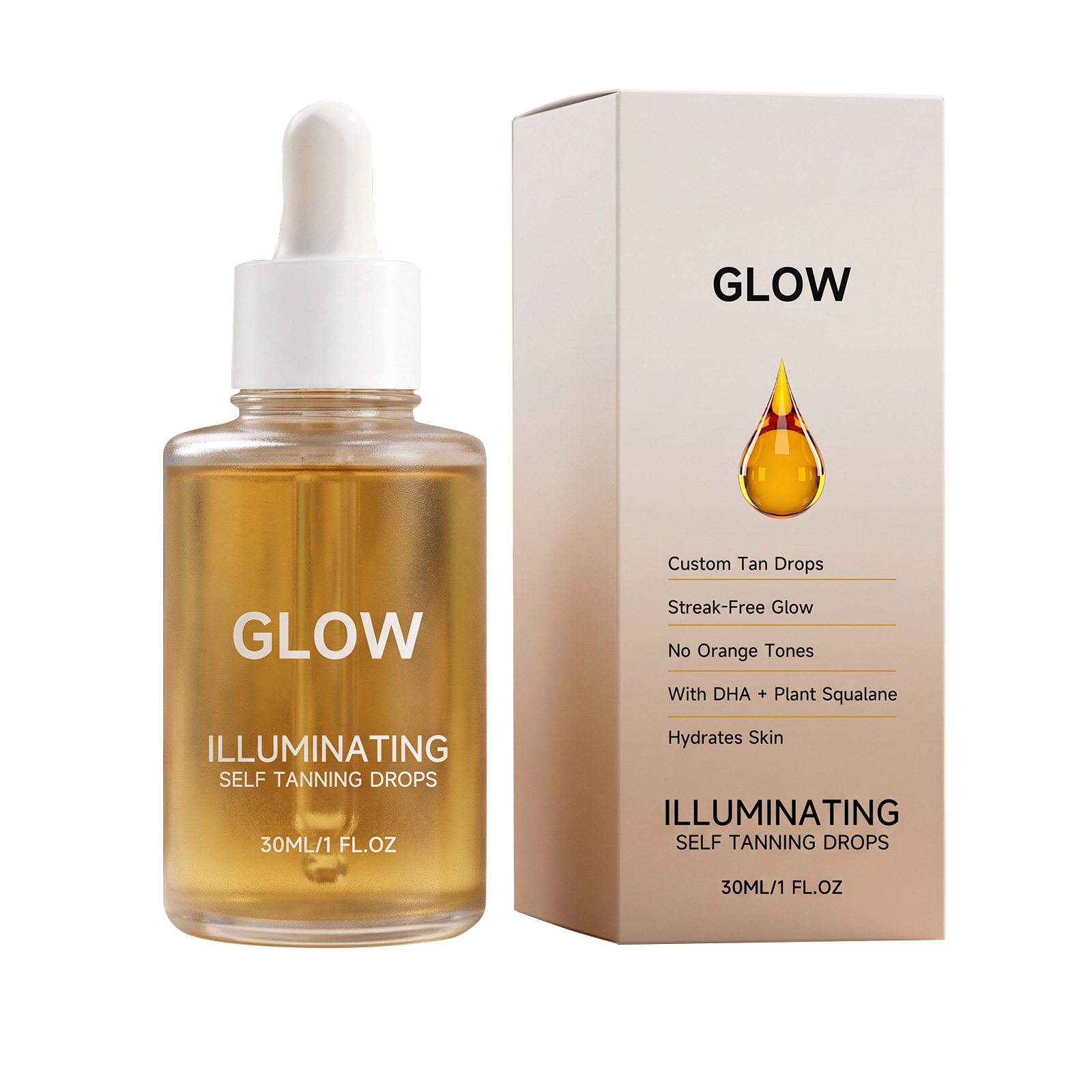 Facial Body Tanning Drops Summer Outdoor Mild Moisturizing Skin Wheat Gloss Creation