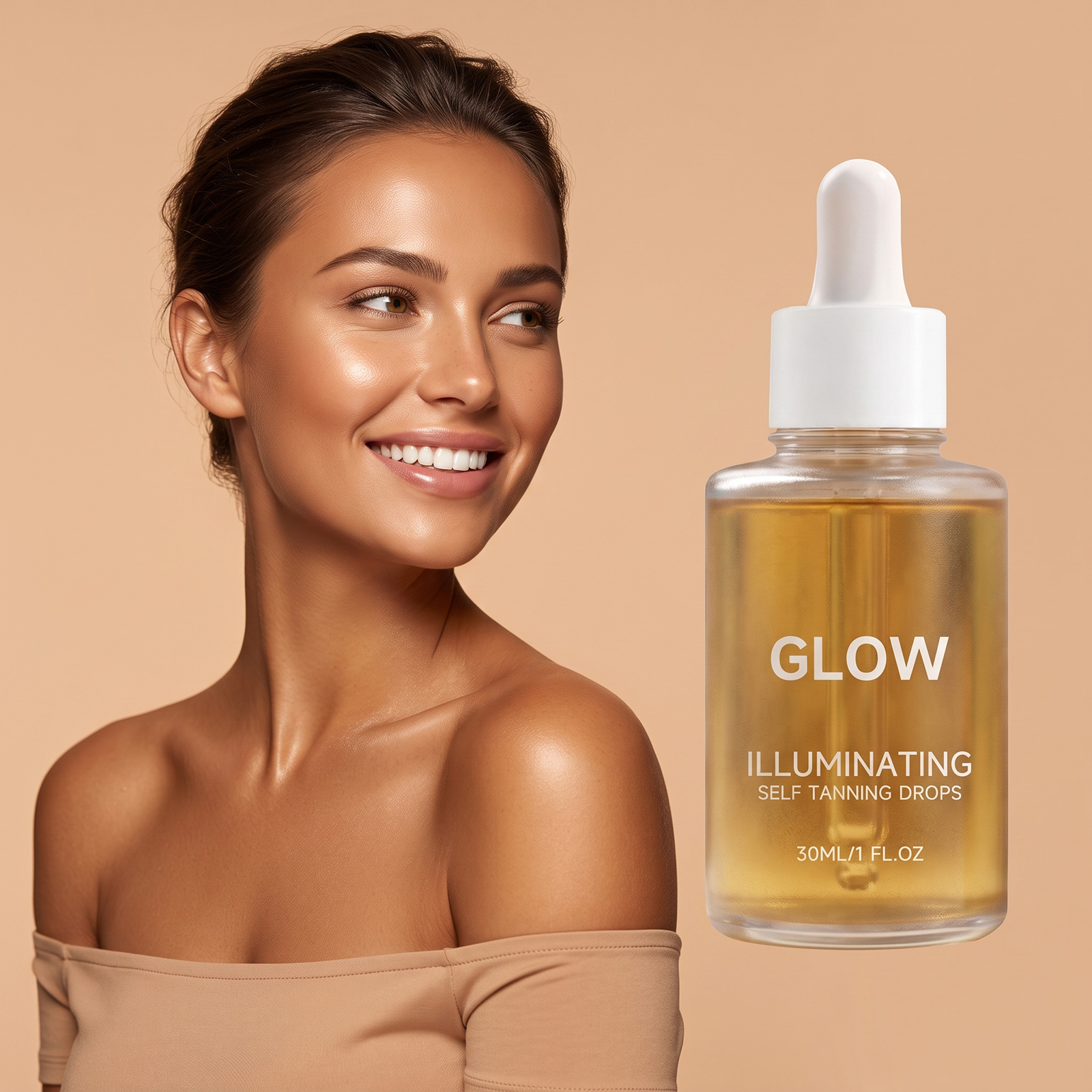 Facial Body Tanning Drops Summer Outdoor Mild Moisturizing Skin Wheat Gloss Creation