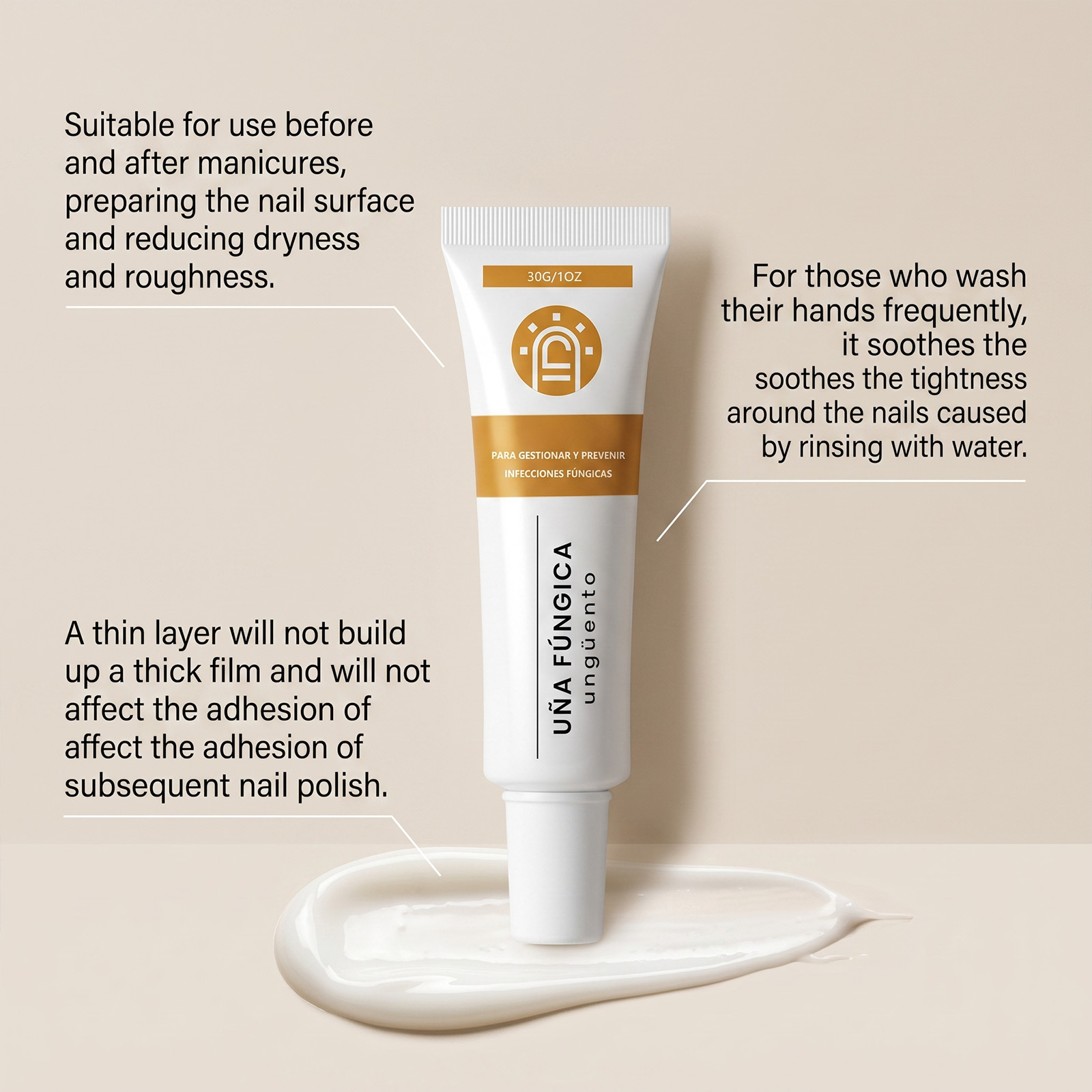 Nail Care Cream Smooth Texture Mild Moisturizing Soft Dry Cuticle Skin Natural Gloss Daily Maintenance