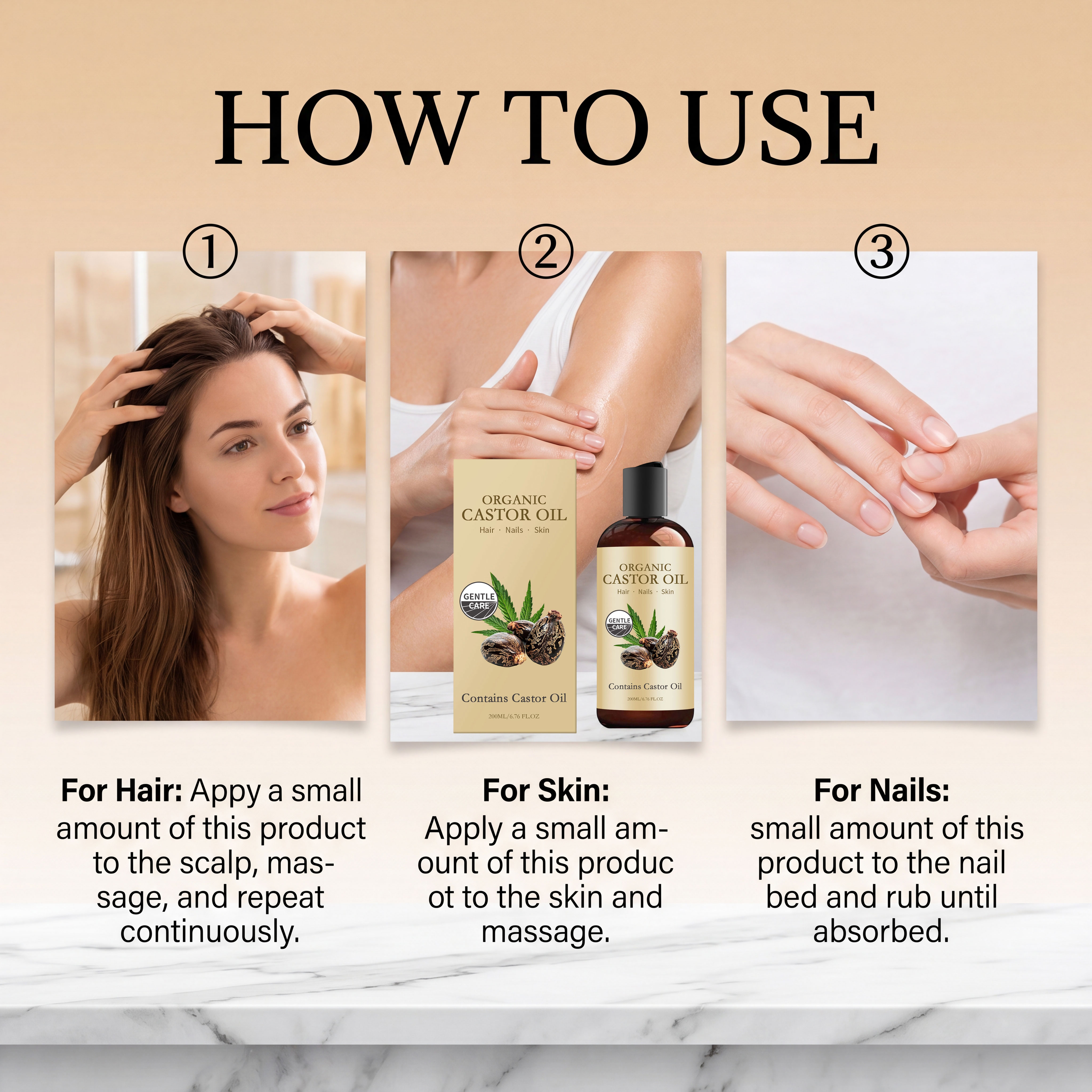 Castor Oil Body Care Skin Moisturizing Hydrating Brightening Smoothing Softening Absorbent Body Facial Nourishing Refreshing