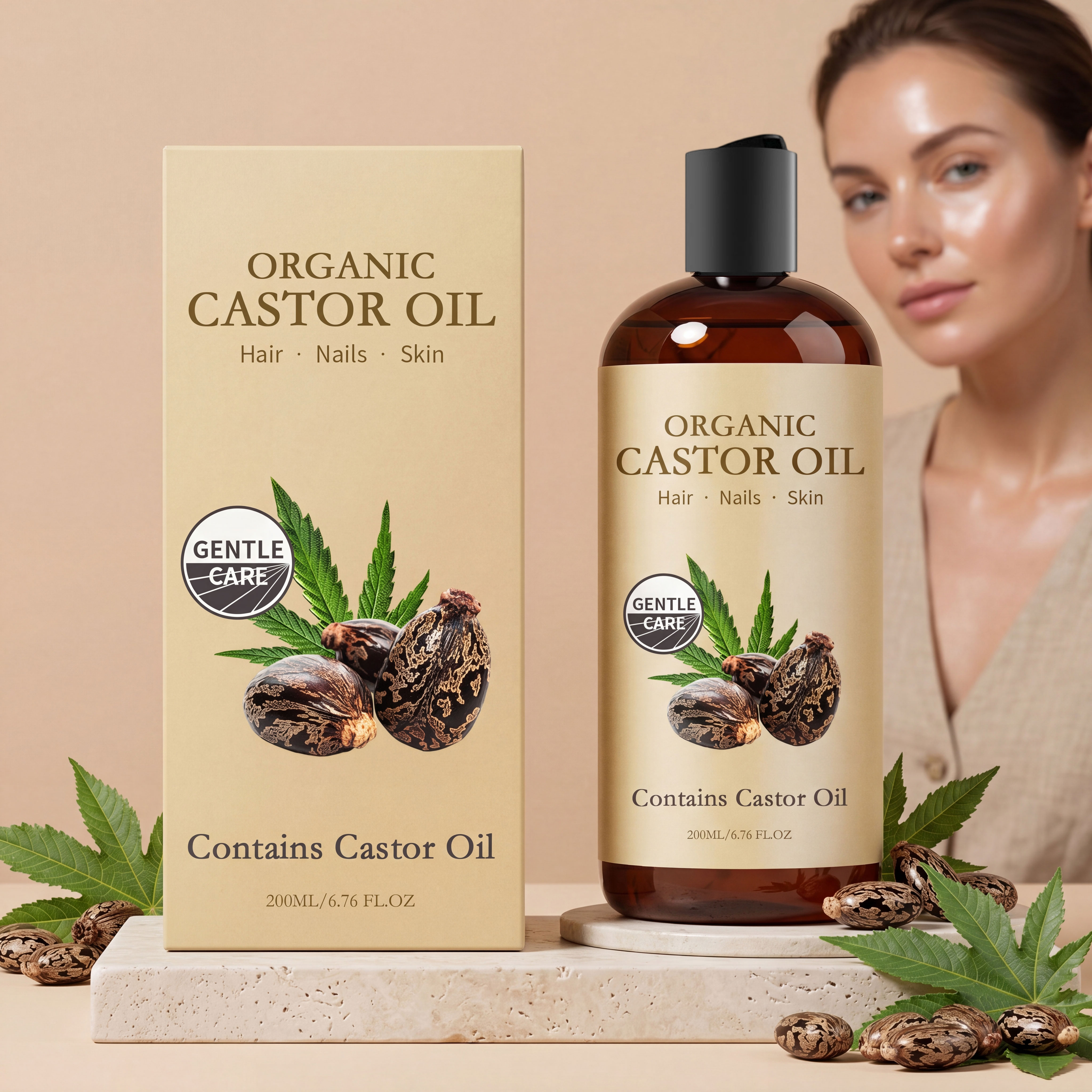 Castor Oil Body Care Skin Moisturizing Hydrating Brightening Smoothing Softening Absorbent Body Facial Nourishing Refreshing