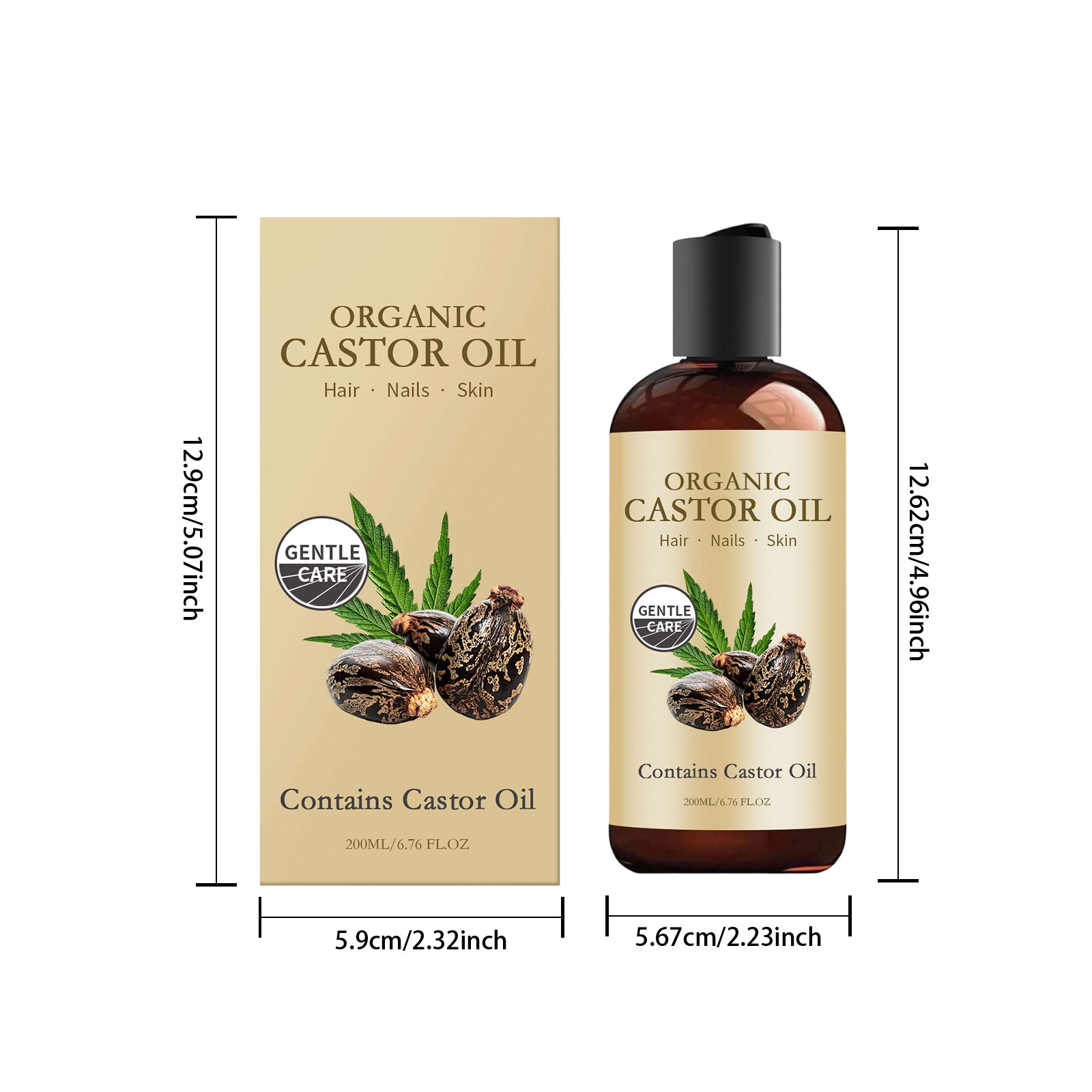 Castor Oil Body Care Skin Moisturizing Hydrating Brightening Smoothing Softening Absorbent Body Facial Nourishing Refreshing