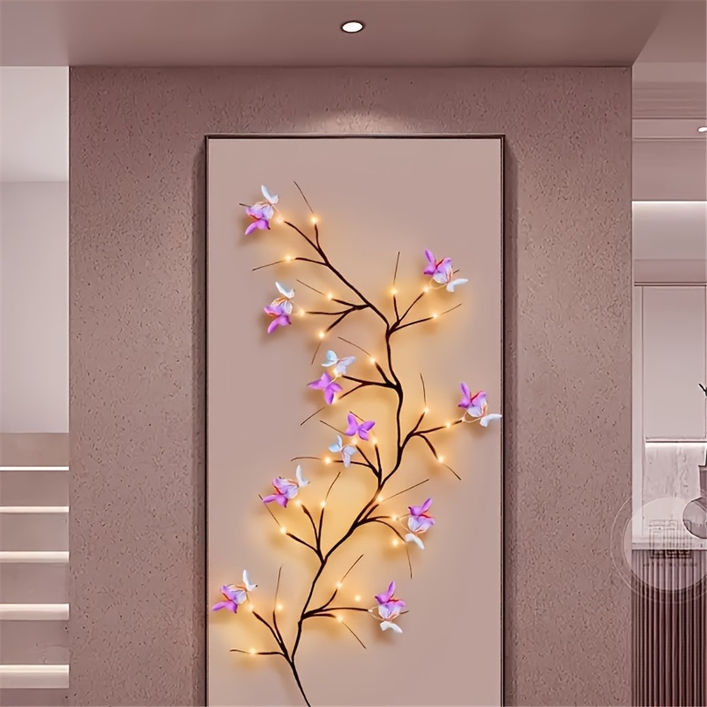 Butterfly Willow Vine Lights 8 Modes Bendable Tree Branch with Butterflies USB Powered for Wedding Christmas Decoration 30LED Warm White 