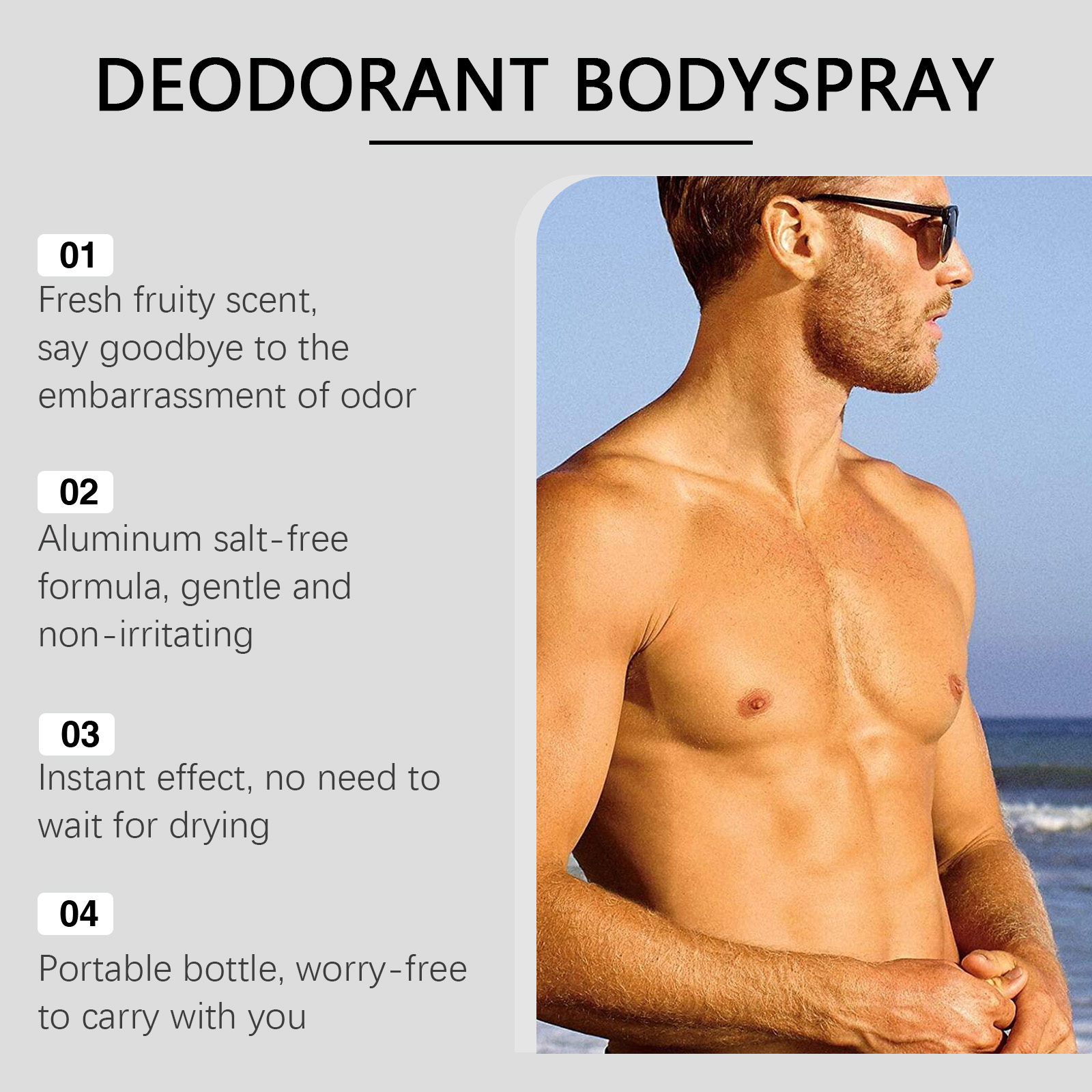 Men Fruit Fragrance Care Spray For Men Summer Fresh Cover Sweat Odor Long Lasting Fragrance