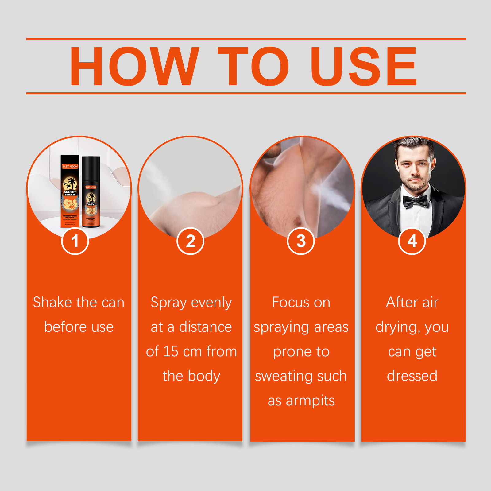 Men Fruit Fragrance Care Spray For Men Summer Fresh Cover Sweat Odor Long Lasting Fragrance