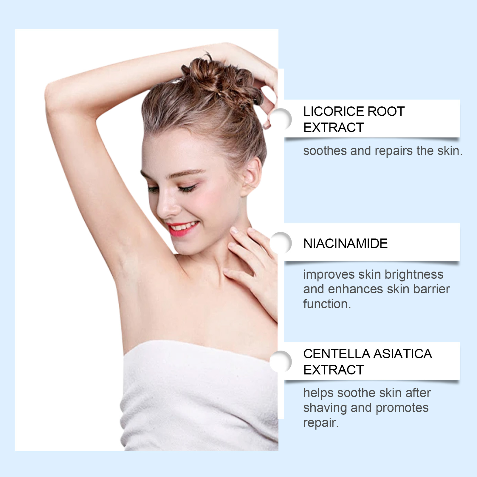 Underarm After Shave Soothing Roller Mild Clean Armpit Moisturize Soothe Skin Essence