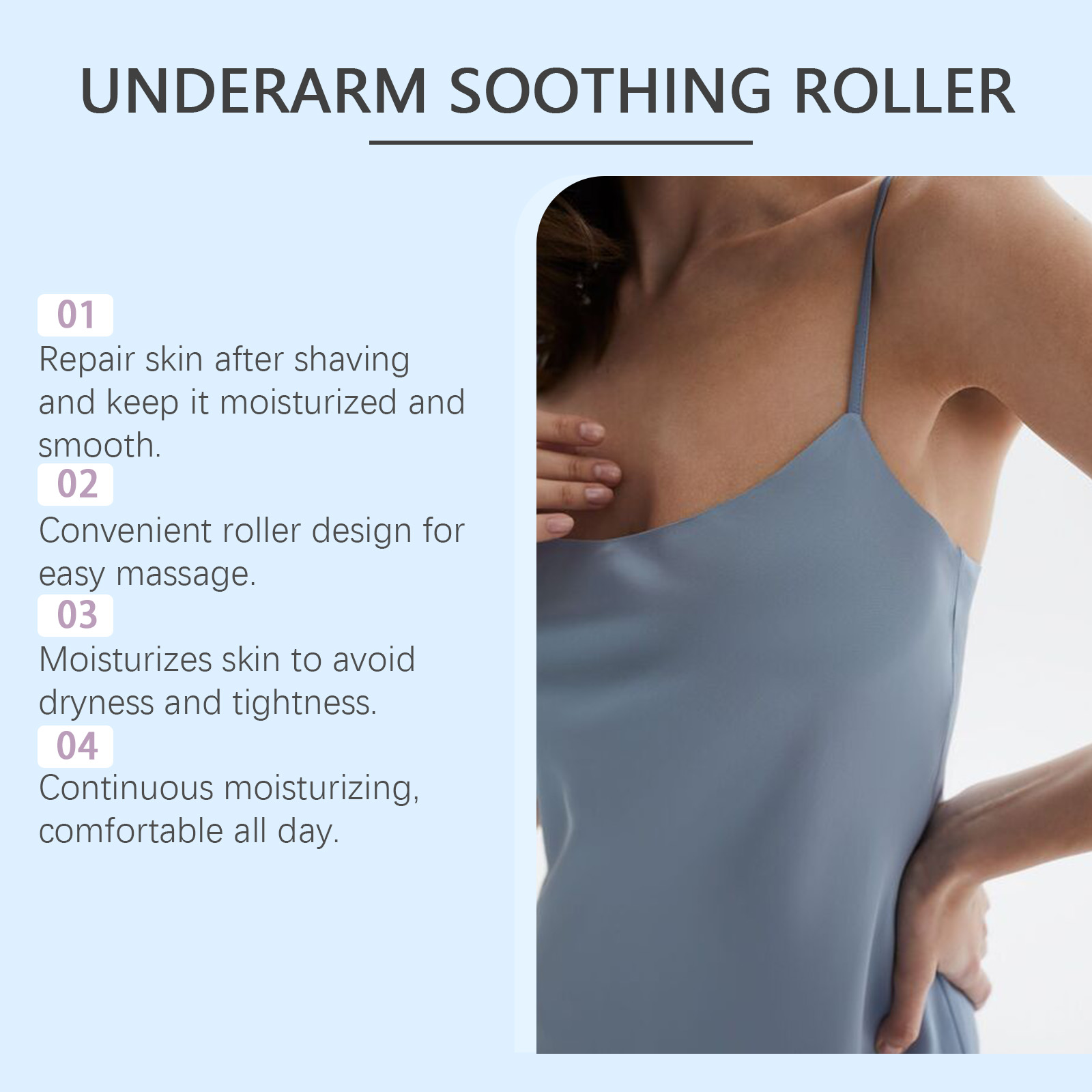 Underarm After Shave Soothing Roller Mild Clean Armpit Moisturize Soothe Skin Essence