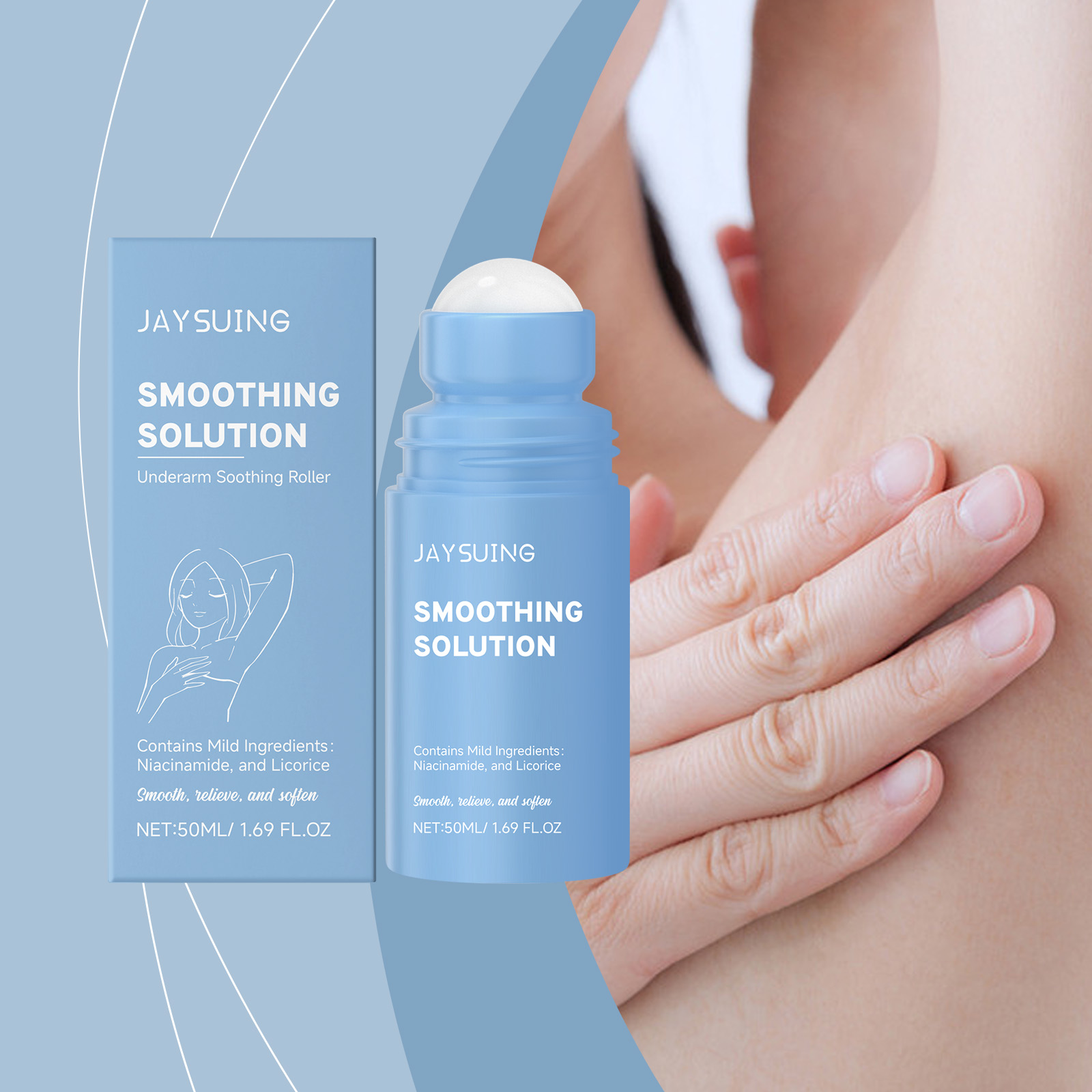Underarm After Shave Soothing Roller Mild Clean Armpit Moisturize Soothe Skin Essence