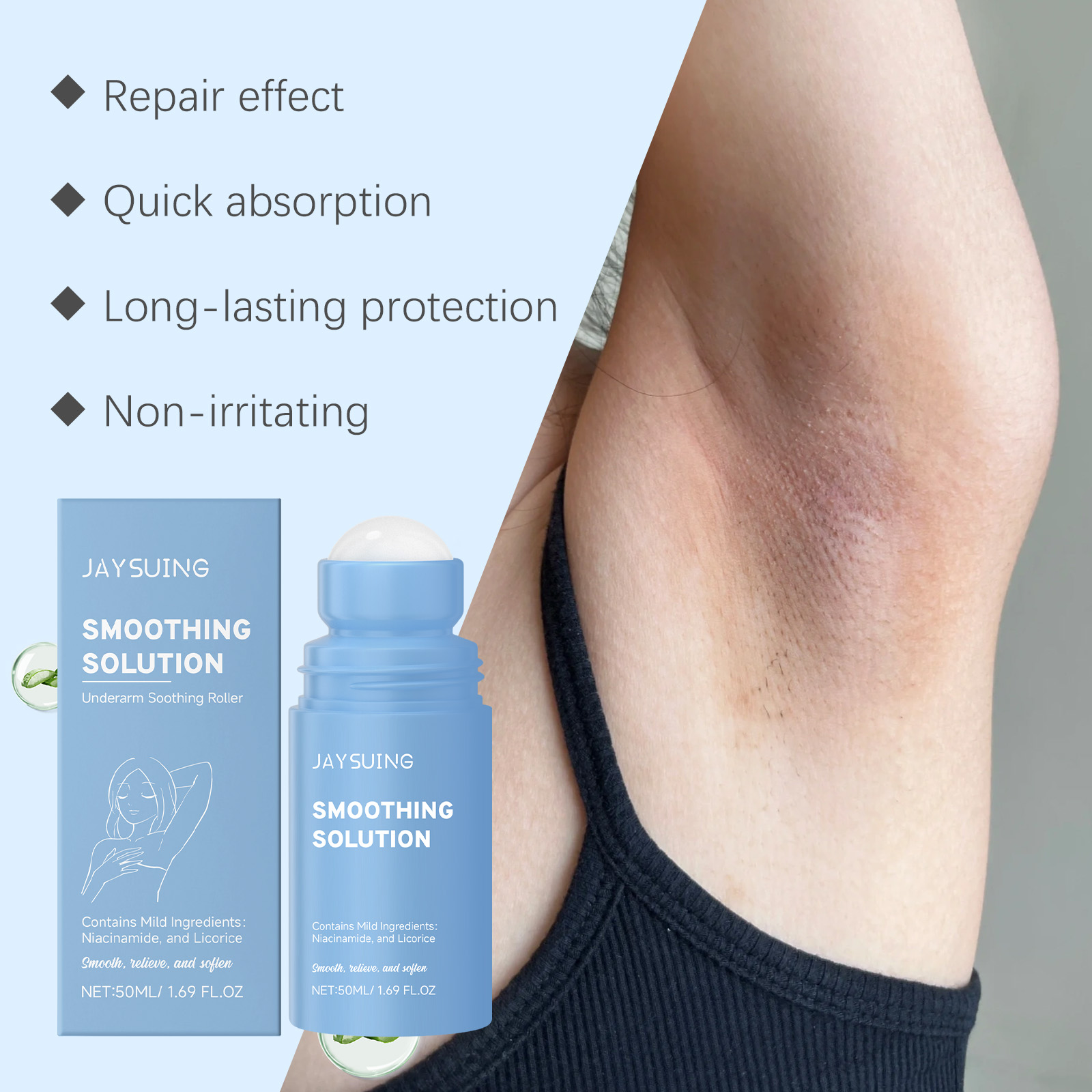 Underarm After Shave Soothing Roller Mild Clean Armpit Moisturize Soothe Skin Essence
