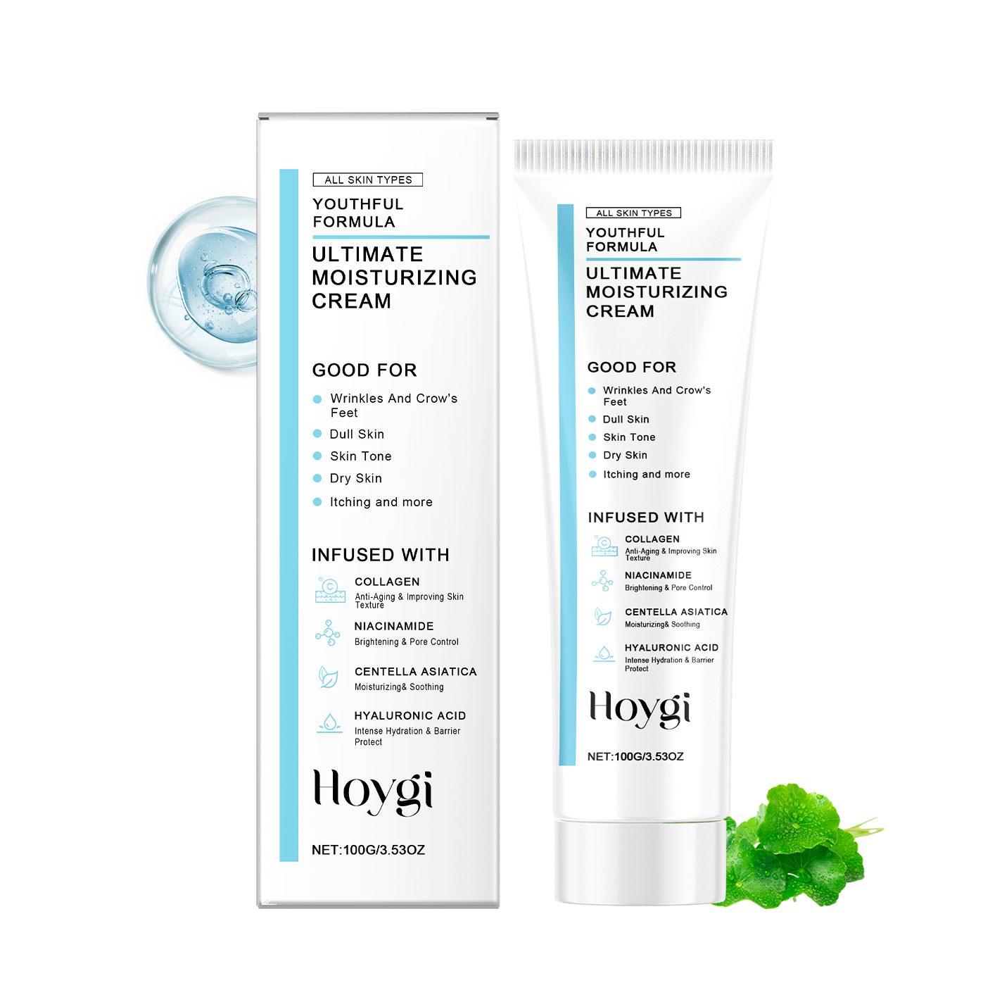 Centella Asiatica Moisturizing Cream Mildly Nourishes Hydrates Moisturizes Brightens Facial Skin Daily Skin Care