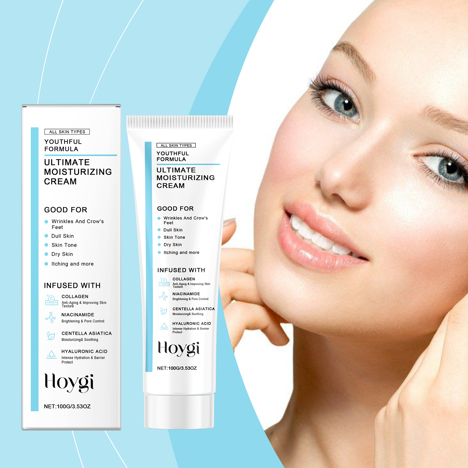 Centella Asiatica Moisturizing Cream Mildly Nourishes Hydrates Moisturizes Brightens Facial Skin Daily Skin Care