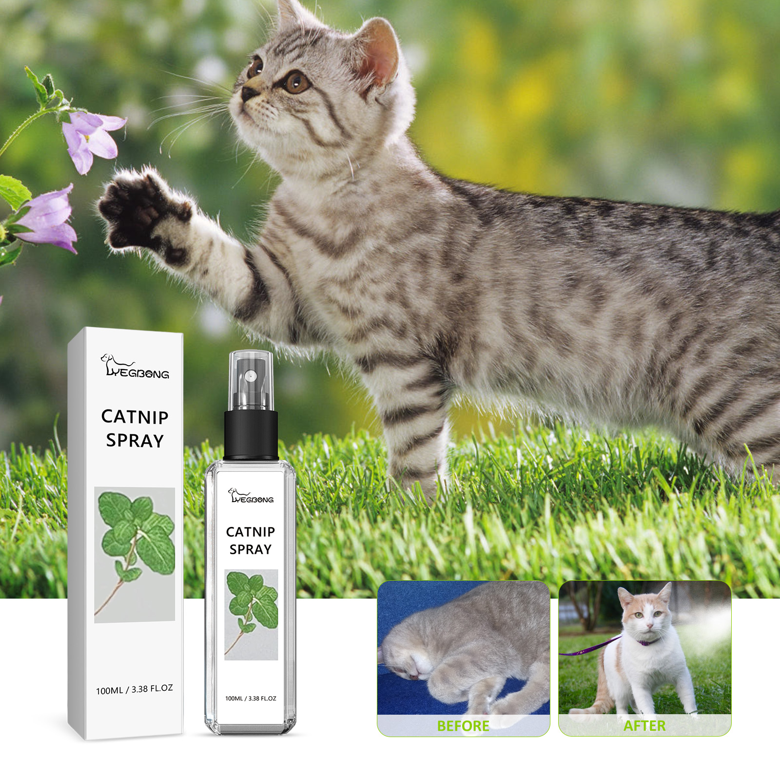 Catnip Spray For Cat Calming Anxiety Relief Energy Boost Playtime Enrichment Daily Pet Care 1 PCS