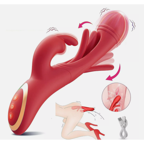 Rabbit Vibrator 4in1 Vibrating Dildo G spot Clitoris Sex Toy for Women