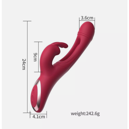 Rabbit Vibrator 4in1 Vibrating Dildo G spot Clitoris Sex Toy for Women