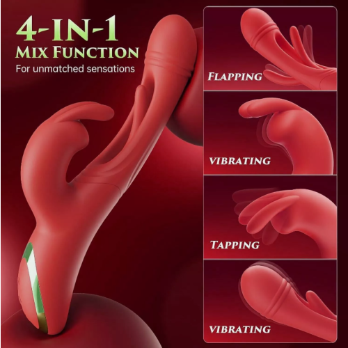 Rabbit Vibrator 4in1 Vibrating Dildo G spot Clitoris Sex Toy for Women