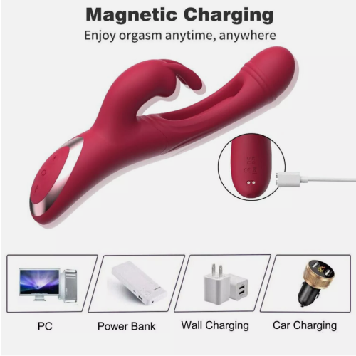 Rabbit Vibrator 4in1 Vibrating Dildo G spot Clitoris Sex Toy for Women