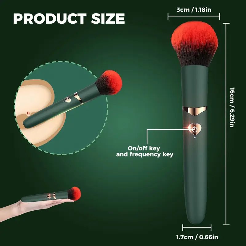 (Black) Sex Toys for Women Insertable Masturbator Adult Toys Female Vibrator Wand Strong Vibration Makeup Brush Design Dildo Bullet Vibrator Rechargeable