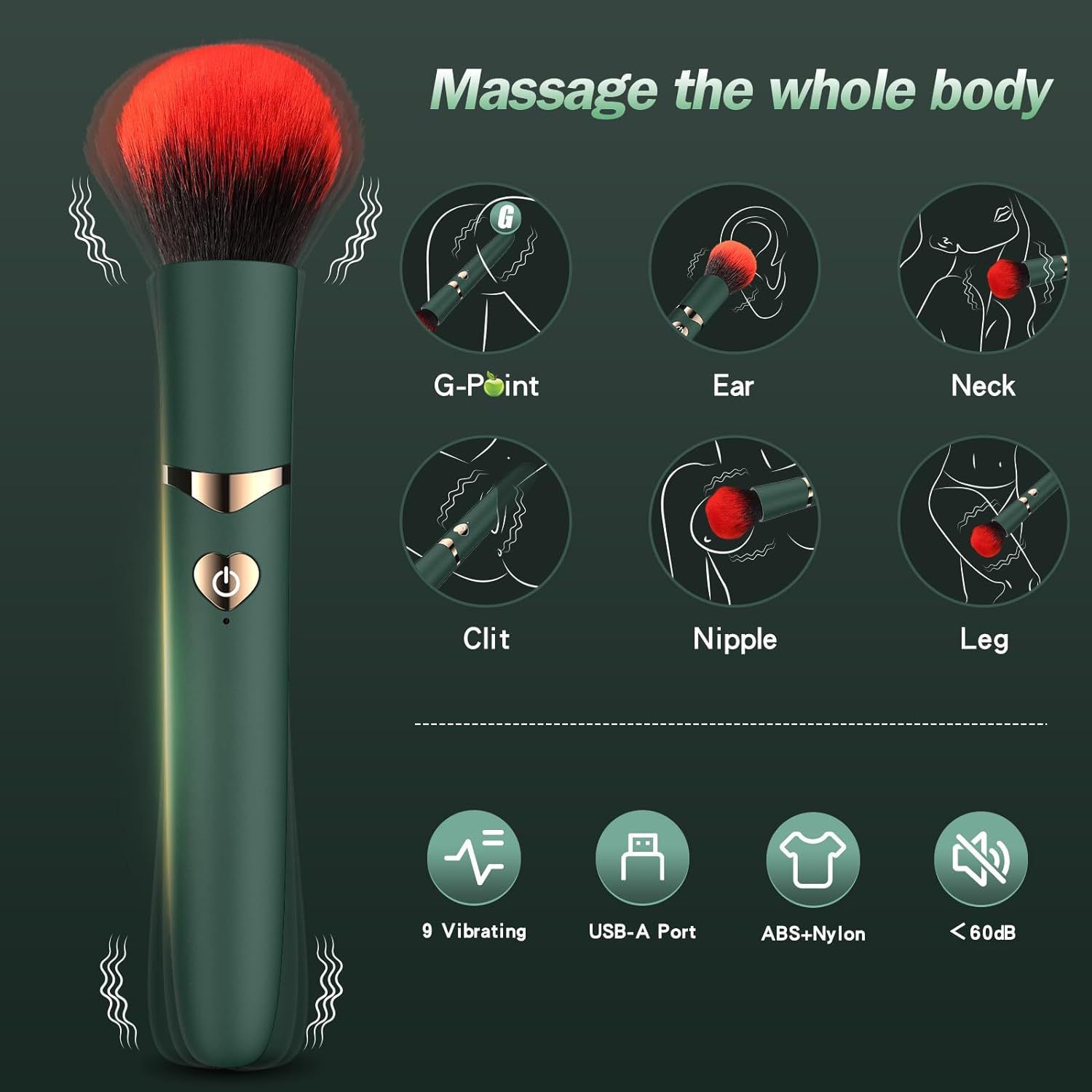(Black) Sex Toys for Women Insertable Masturbator Adult Toys Female Vibrator Wand Strong Vibration Makeup Brush Design Dildo Bullet Vibrator Rechargeable