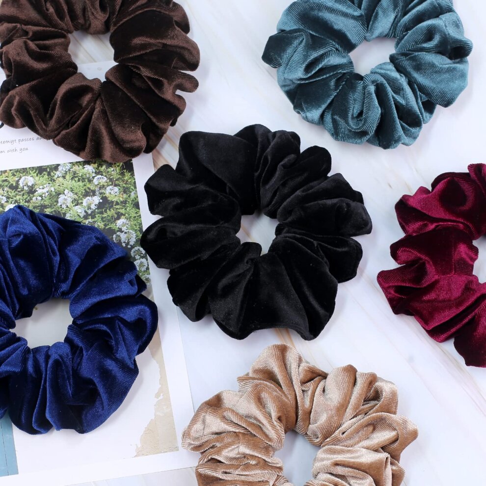 Extra Large Scrunchies for Women Thick Hair, Premium Velvet Big Scrunchy, Soft R