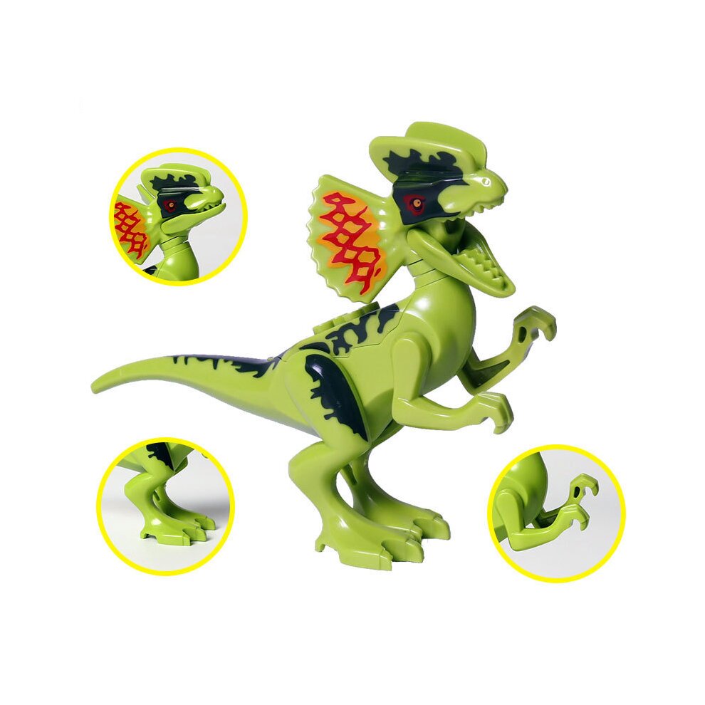Jurassic Dinosaurs Minifigures Building Toys Playset 20 Pcs with Khaki Velociraptor Green Velociraptor Velociraptor Small Tyrannosaurus Rex Indominus Rex Tyrannosaurus Triceratops Tyrannosaurus Rex Stegosaurus Dilophosaurus Gifts for Kids