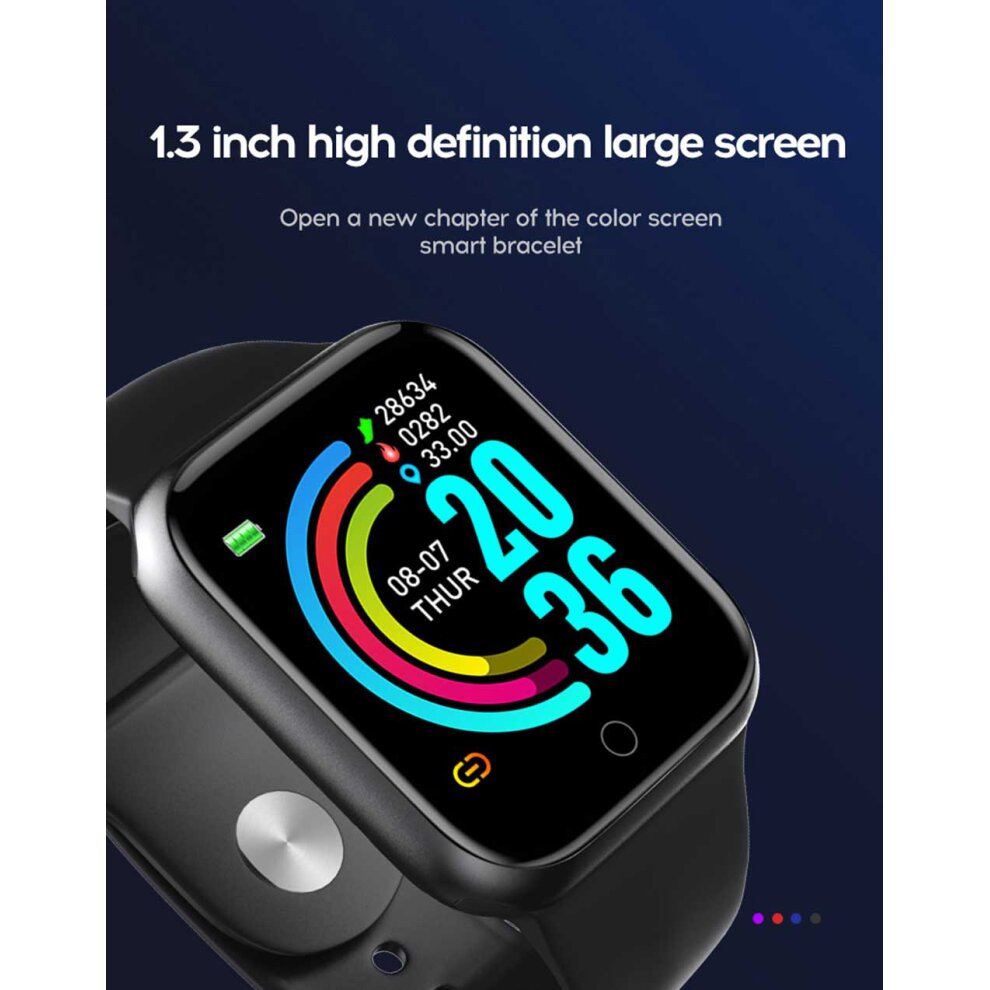 (Pink) Pro Bluetooth Smart Watch Men Women Y68 Blood Pressure Heart Rate Monitor Sport S