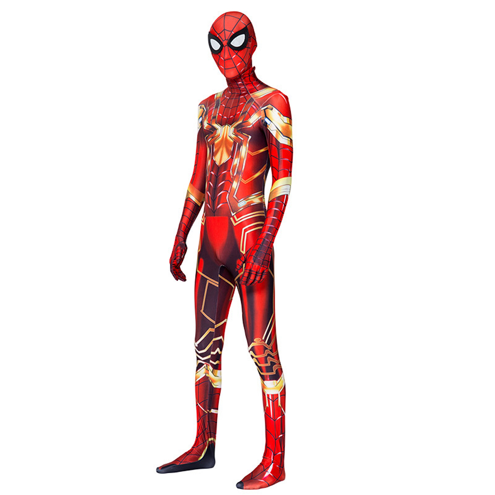 (170 (161~170cm)) Spiderman Cosplay Costume Peter Parker Zentai Suit Superhero Fancy Dress Unisex Kids Adults Role Play Jumpsuit for Masquerade Party Halloween Carnival