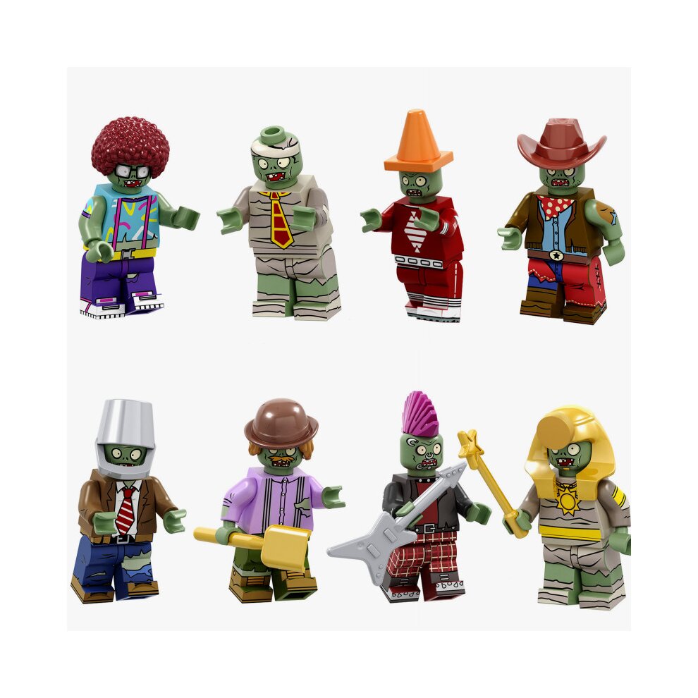 Plants VS Zombies Minifigures Toys Fit Lego 8PCS Collection Educational Action Figures Toys Great Gifts for Kids and Fans Birthday and Christmas Party Decoration Creative Cake Topper