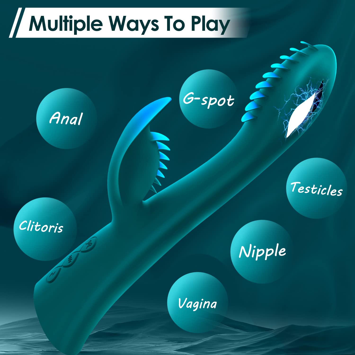 G Spot Vibrator Dildo Clitoral Stimulator Rabbit Vibrator Adult Sex Toys AV Wand with 7 Vibration and 7 Electric Shock Modes for Women Nipple Anal Stimulation Pleasure