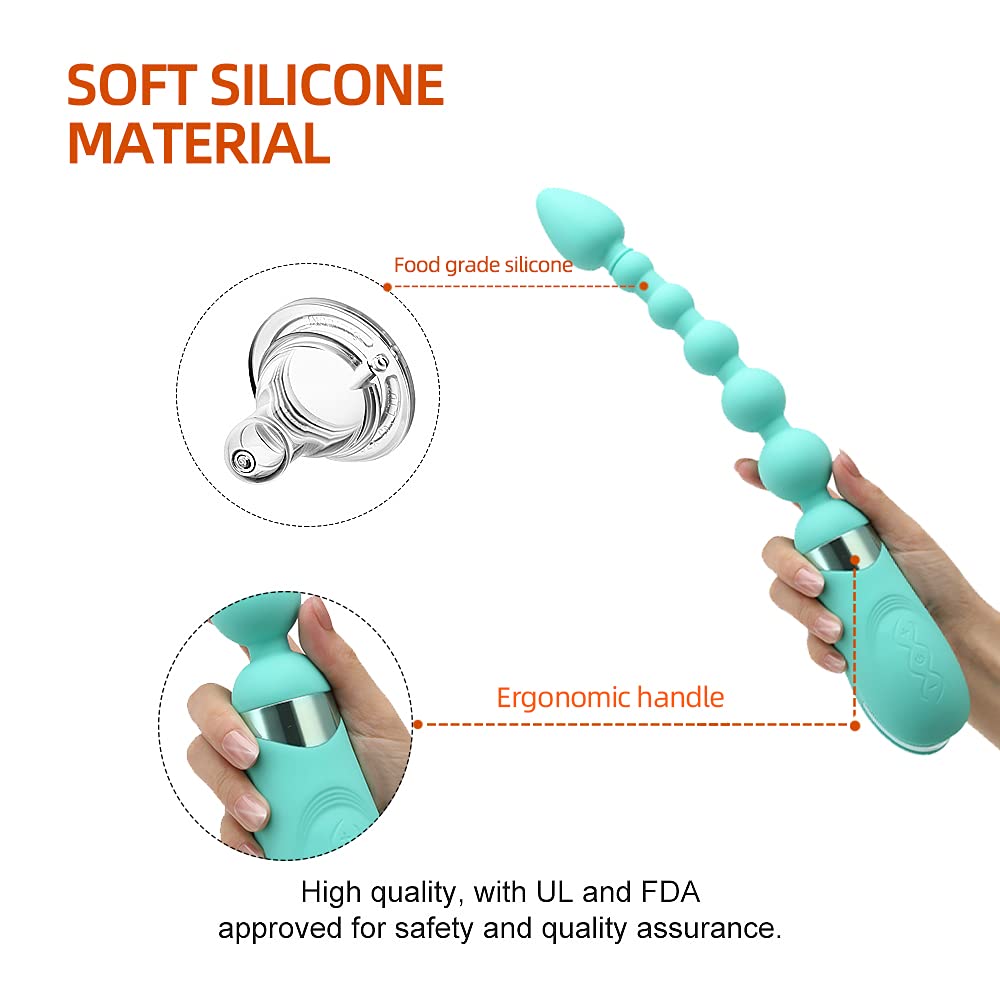 Vibrating Beads Plug Anal Training Beads Soft Medical Silicone Trainer Kit Anal Plugs G-spot Vibrators Adult Sex Toy with 7 Vibration Modes Waterproof for Beginner Women and Men