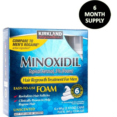 Kirkland Signature 5 Minoxidil Hair Regrowth Treatment For Men Foam – 6 Month Supply