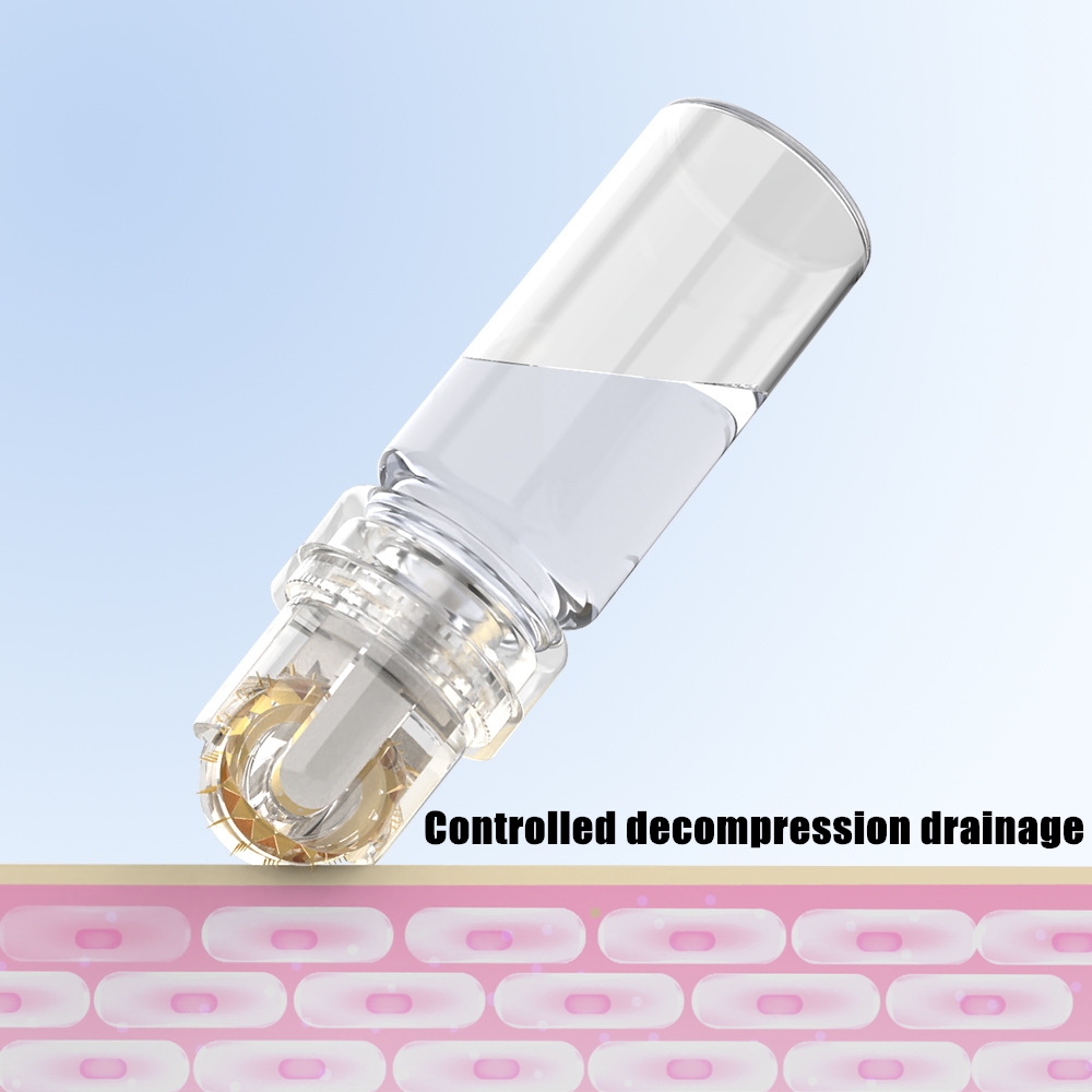 (0.25mm) Hydra Derma Roller 64 Pin Micro Titanium Microneedling Tips Derma Needles Whitening Bottle Roller Serum Injection for Skin Care Anti Aging Face Body Beard Hair Growth 10ml