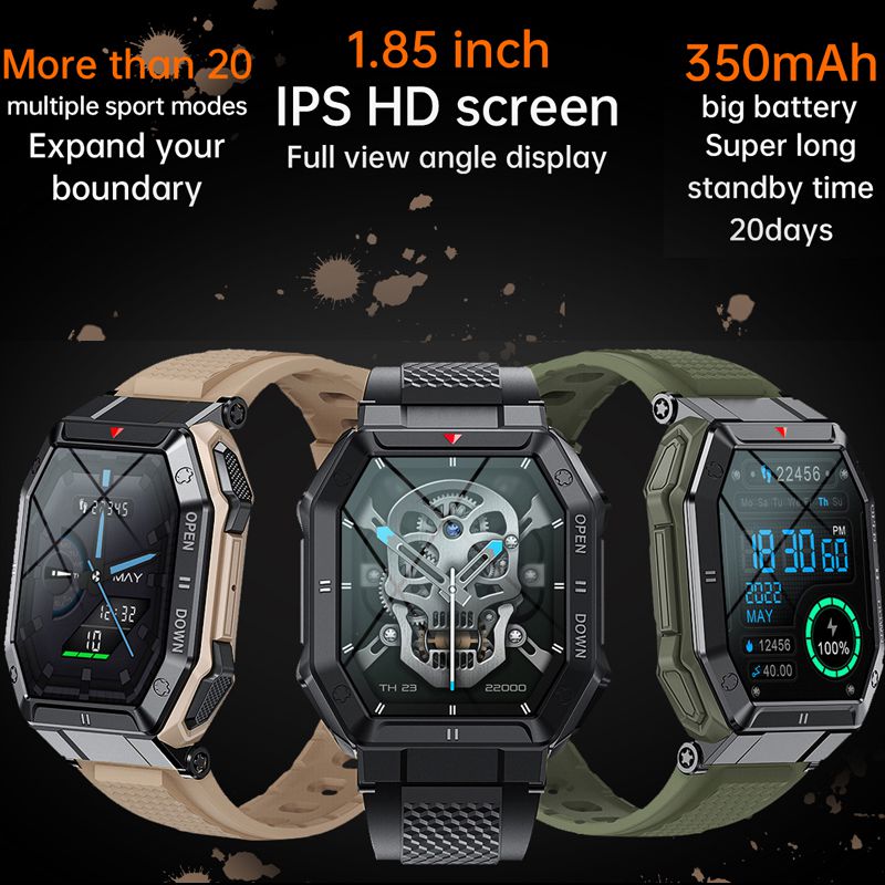 (Black) 2023 NEW Smart Watch Bluetooth Smartwatch For Men Health Monitor Waterproof Watch For Android IOS Custom Dial