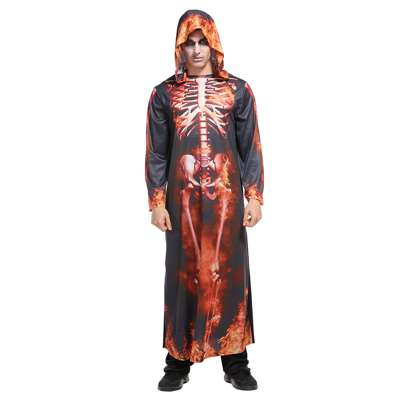 (165CM~175CM) Adult Halloween Fancy Dress Costume Skeleton Dress Up Outfit