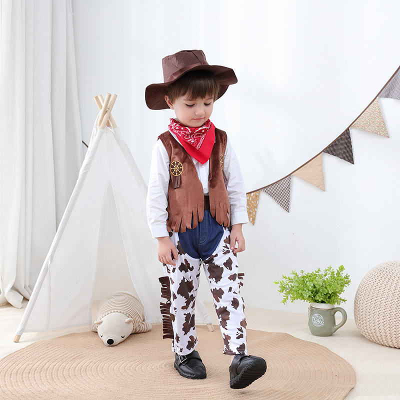 (100cm) Wild West Cowboy Fancy Dress Costume Kids Boys Halloween Fancy Dress