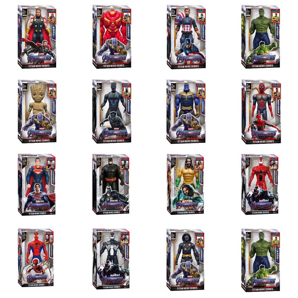 (Superman) Spiderman Thanos Thor Captain Hulk Iron Man Venom Ronin Groot Action Figure Toys