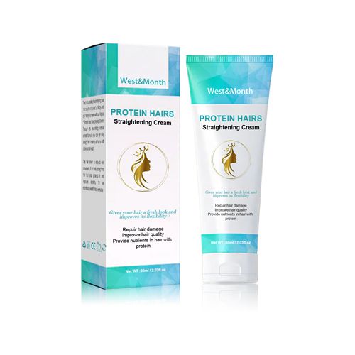 Protein Hair Straightening Cream Avoids Stretching Lasts for Styling Smoothes Hair Dryness Splitsand Repairs Damaged Curly Hair Care 60ml