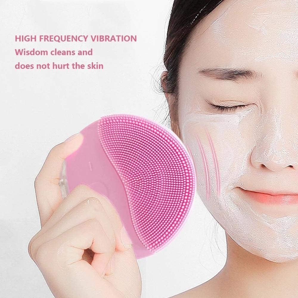 Facial Cleansing Brush Face Massager Silicone Ultrasonic Vibrating Facial Brush Sonic Electric Face Cleansing Exfoliator for Anti-Aging