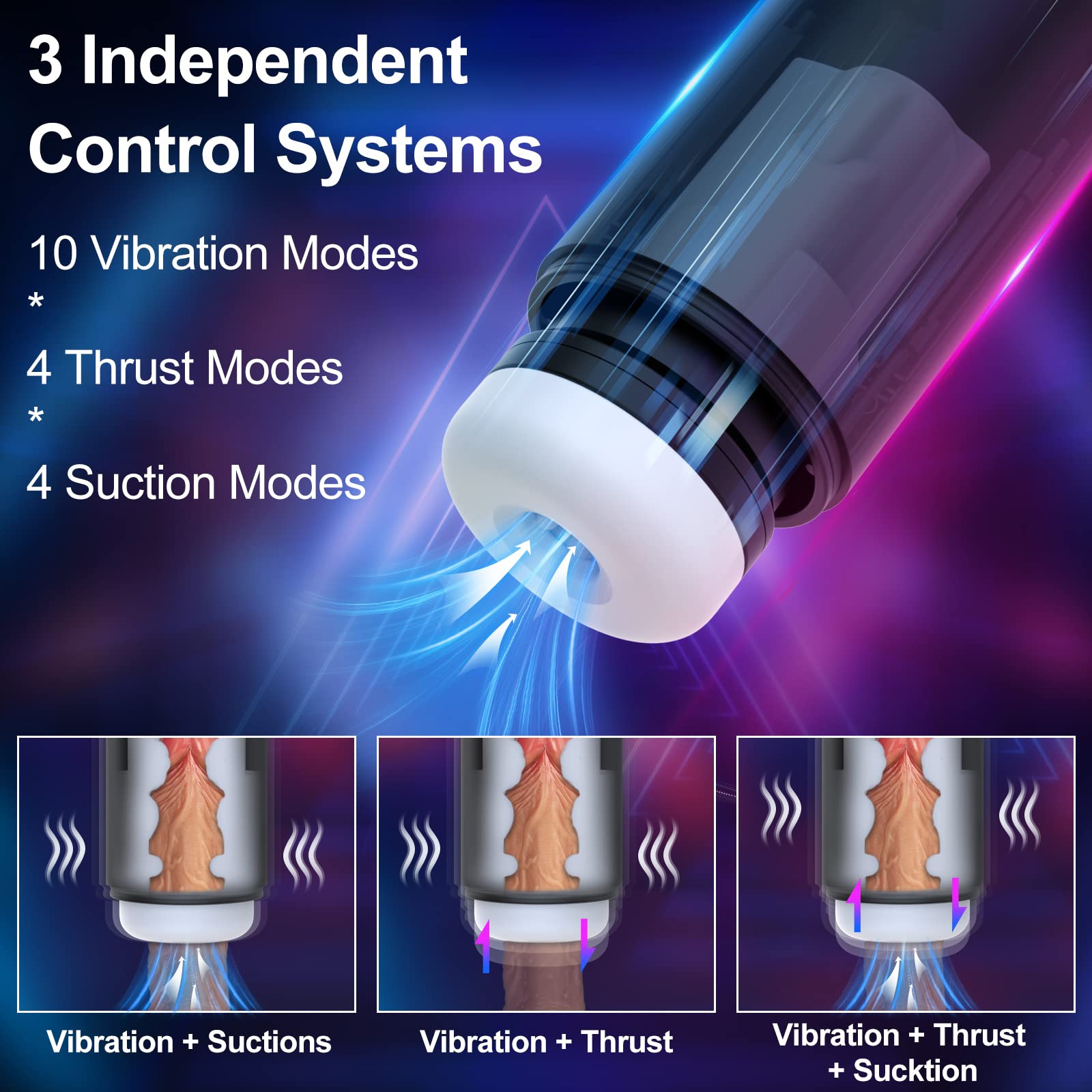 Electric Male Masturbator Cup Sex Toys Men Penis Pump Adult Oral Sex Machine with Vibrating Sucking Thrusting Modes Pocket Pussy Blowjob Stimulation