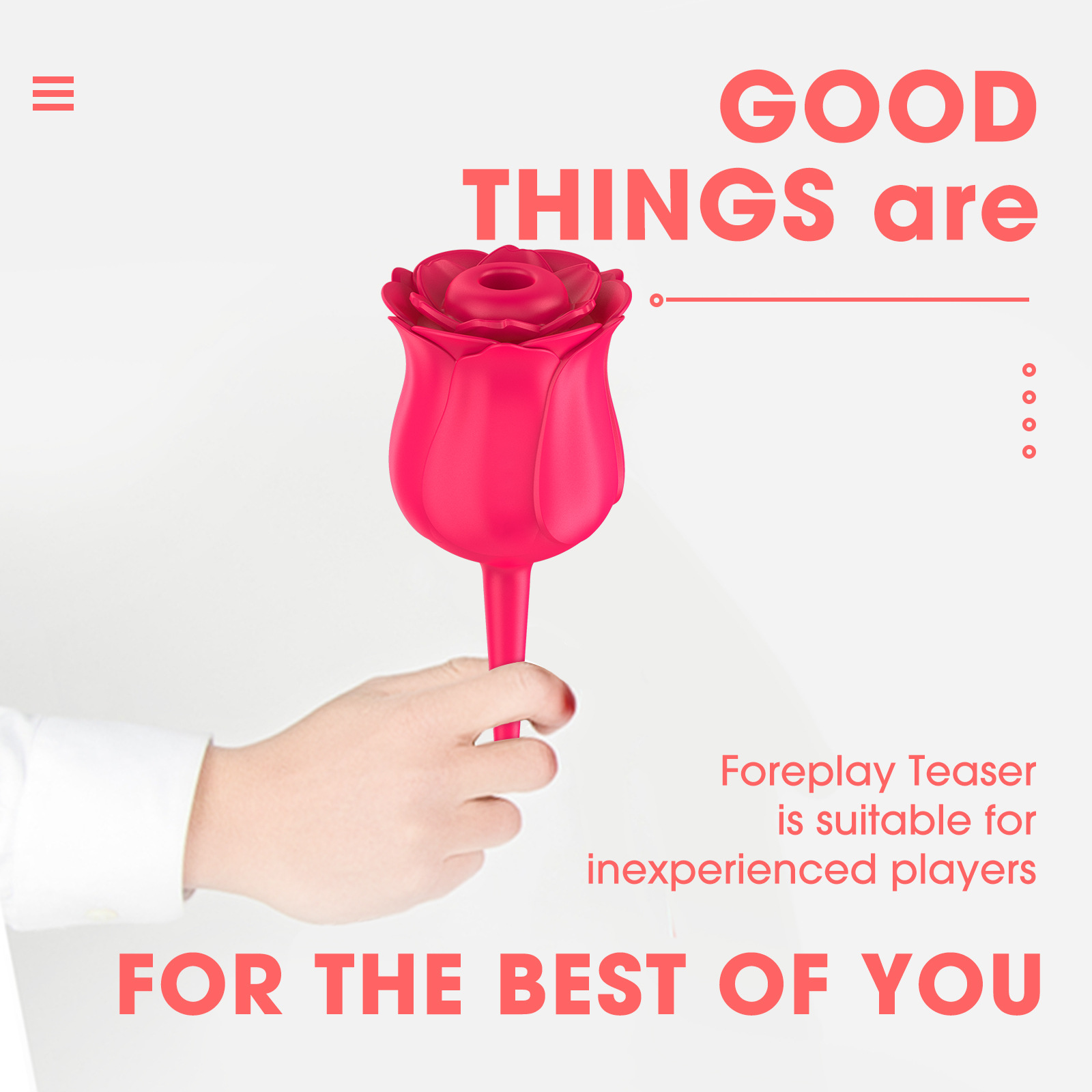 (Rose Red) Rose Vibrator Sex Toys for Adults Clit Vaginal Nipple Sucker Breast Enlarge Massager Masturbation
