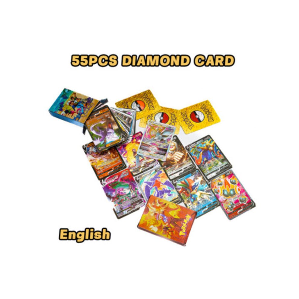 Pokémon Cards Trading Cards Games Collection Diamond Cards 55pcs Set for Kids Fans