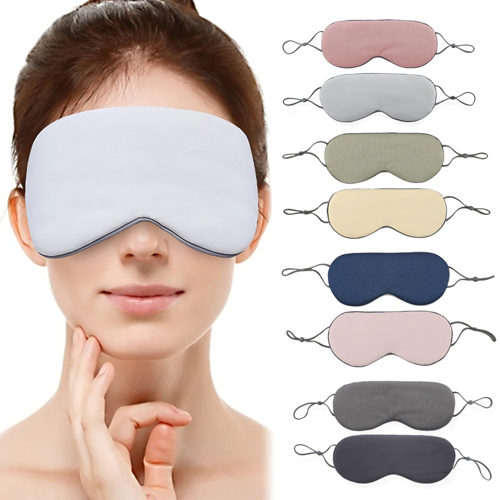 (Grey) Sleep Eye Mask Shading Relief Eye Fatigue Double-Sided Available Breathable Blindfold Eye Patch Eyeshade Protable Unisex