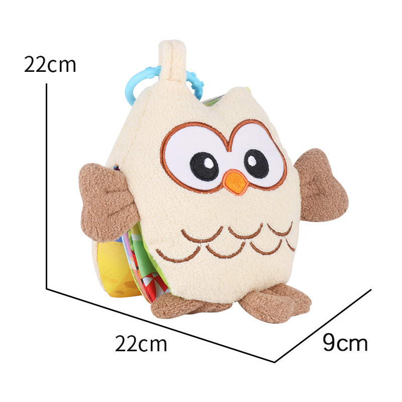 Owl Stuffed Doll Plush Toy Early Education Cloth Book Creative Birthday Gift for Kids