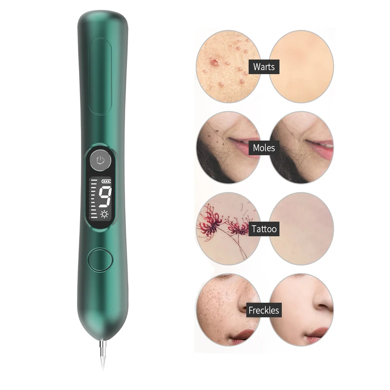 (White) Laser Plasma Pen Skin Tag Removal Mole Removal Freckles Warts Tattoo Dark Spot Removal LCD Multifunctional Beauty Tool Portable 9 Gears