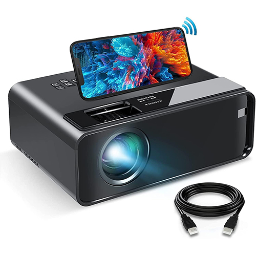 Mini WiFi Projector Upgraded HD Movie Projector with Synchronize Smartphone Screen Portable Projector Supports 1080P Compatible with iOS Android TV Stick and HDMI USB